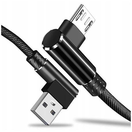 Kabel Micro-USB Fast Charge QC Angle 90° - Czarny EtuiStudio