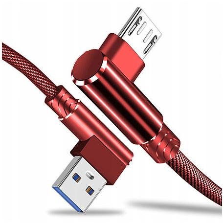 Kabel Micro-USB Fast Charge QC Angle 90° - Czerwony EtuiStudio