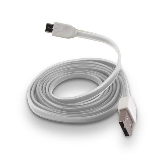 Kabel micro USB FOREVER silikonowy, płaski, biały Forever