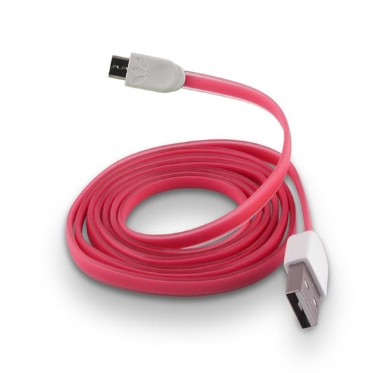 Kabel micro USB FOREVER silikonowy, płaski, różowy Forever