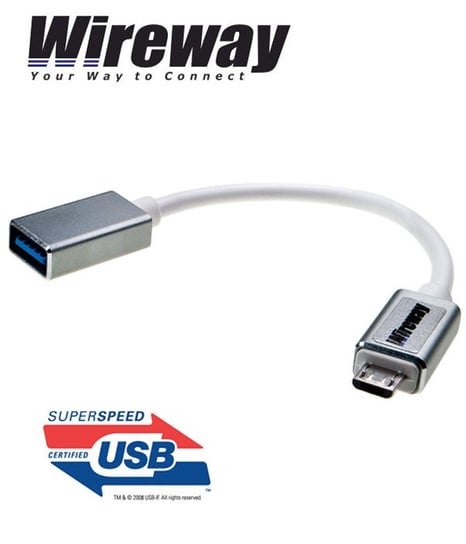 Kabel micro USB - gniazdo USB 3.0 Wireway WW331501 - 10cm Wireway