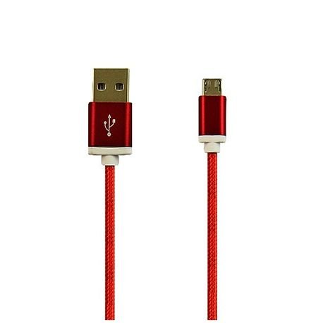 Kabel Micro-USB pleciony nylon 1.5m - Czerwony. EtuiStudio