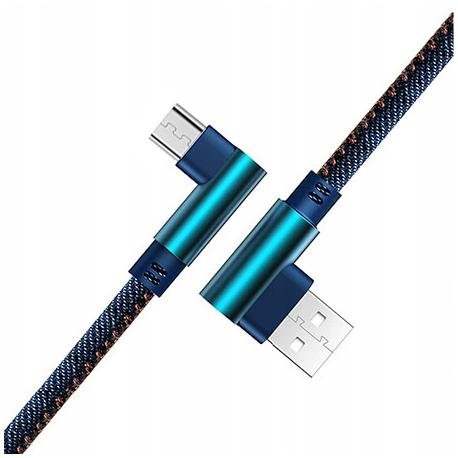 Kabel Micro-USB Szybkie ładowanie  Angle 90° 2m - Jeans EtuiStudio