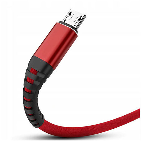 Kabel Micro-USB szybkie ładowanie Fast Charge 3.1A - Czerwony 2m EtuiStudio