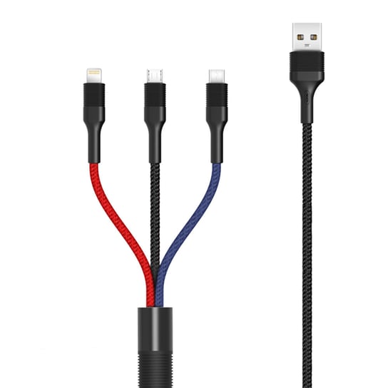 Kabel microUSB - USB - Lightning XO NB54, 1.2 m XO