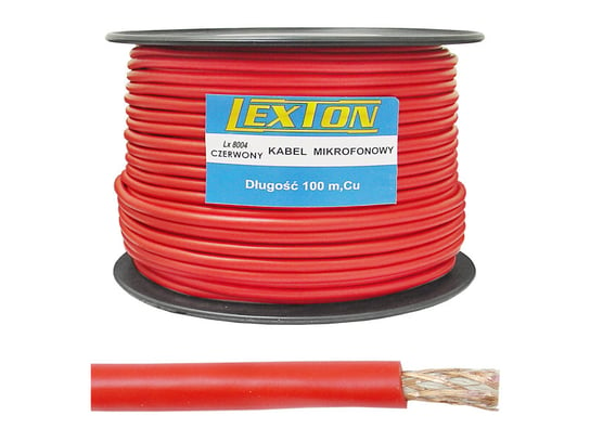 Kabel mikrofonowy 2 żyły 6mm czerwony Lexton