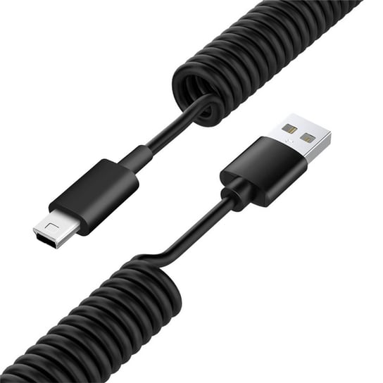 Kabel Mini USB Rozszerzalny od 50 cm do 2,5 m Kompaktowe ładowanie i przesyłanie Czarny Avizar