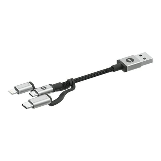 Kabel MOPHIE 3w1 USB-C, microUSB oraz lightning - USB-A, 1m, czarny Mophie