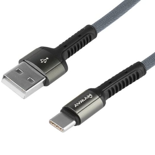Kabel MYWAY do ładowania i synchronizacji, mikrofibrowy, 200 cm, USB / USB-C Myway