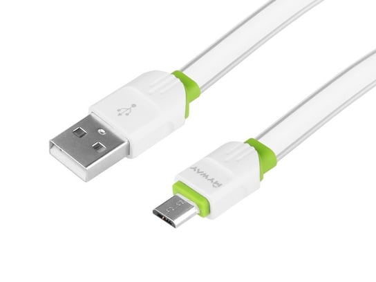 Kabel MYWAY do ładowania i synchronizacji, silikonowy płaski, 200 cm, USB   micro USB Carmotion