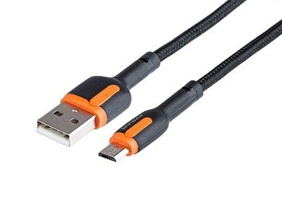 Kabel MYWAY do ładowania i synchronizacji, w oplocie z mikrofibry, 100 cm, USB   micro USB Carmotion
