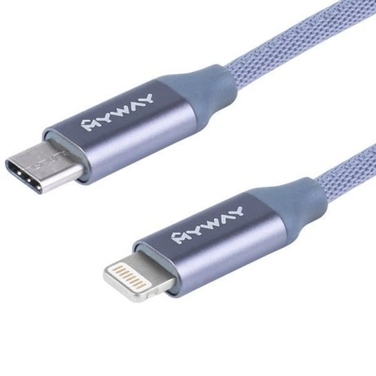 Kabel MYWAY do ładowania i synchronizacji, w oplocie z mikrofibry, 120 cm, USB-C / Lightning Myway