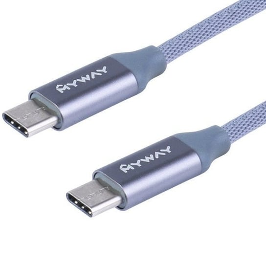 Kabel MYWAY do ładowania i synchronizacji, w oplocie z mikrofibry, 120 cm, USB-C / USB-C v2.0 Myway