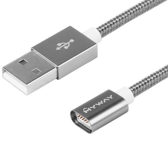 Kabel MYWAY do ładowania i synchronizacji, w oplocie z mikrofibry, 120 cm, USB / magnes neodymowy Myway