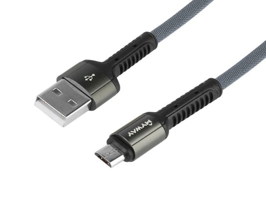 Kabel MYWAY do ładowania i synchronizacji, w oplocie z mikrofibry, 200 cm, USB   micro USB Carmotion
