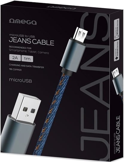 Kabel Omega Micro USB JEANS 1m wersja BOX BLUE OMEGA
