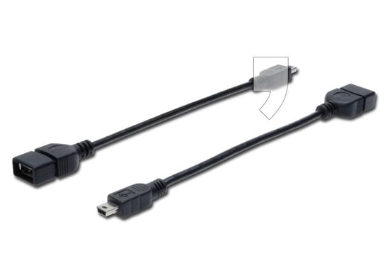 Kabel OTG USB AF - miniUSB BM ASSMANN AK-300310-002-S, 0.2 m Assmann