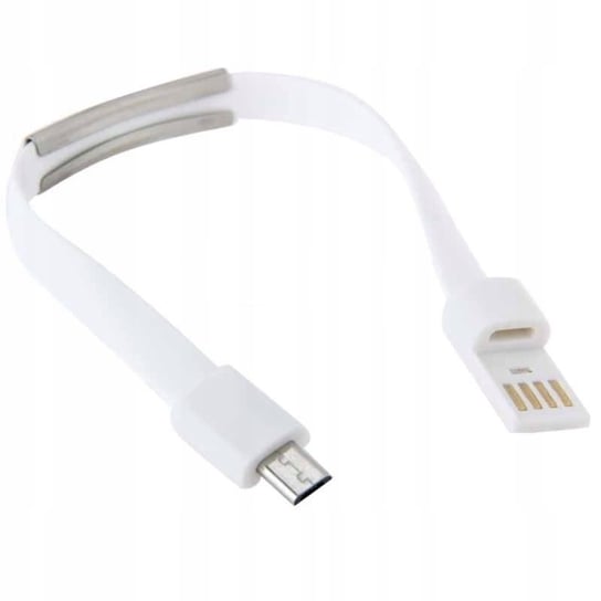Kabel PC USB Micro USB w kształcie bransoletki na rękę biały GSM-HURT