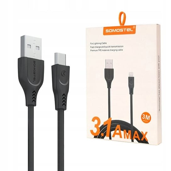 Kabel Pro-link powerline micro USB 3.1A 3m czarny ProLink