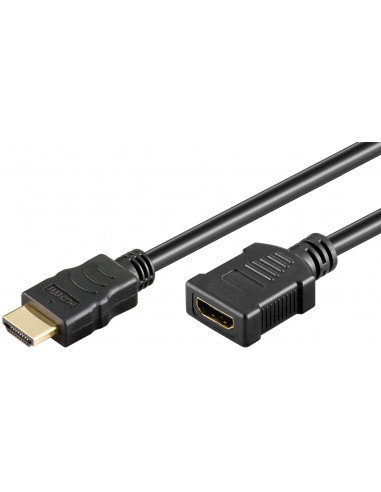 Kabel przedłużający HDMI™ o dużej szybkości z Ethernetem - Długość kabla 0.5 m Goobay