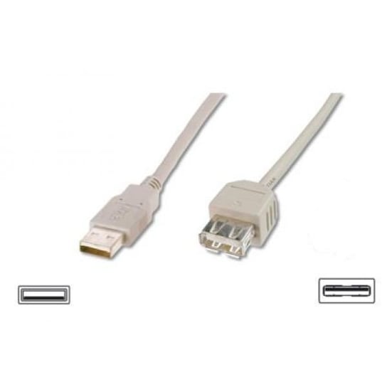 Kabel przedłużający USB 2.0 HighSpeed Typ USB A/USB A M/Ż beżowy 3,0m Assmann