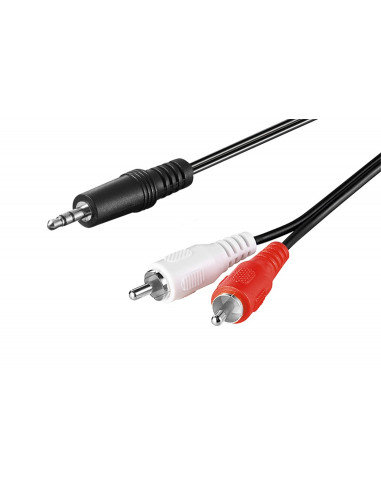 Kabel przejściowy audio AUX, wtyk jack 3,5 mm na wtyk cinch stereo, CU - Długość kabla 0.5 m Goobay