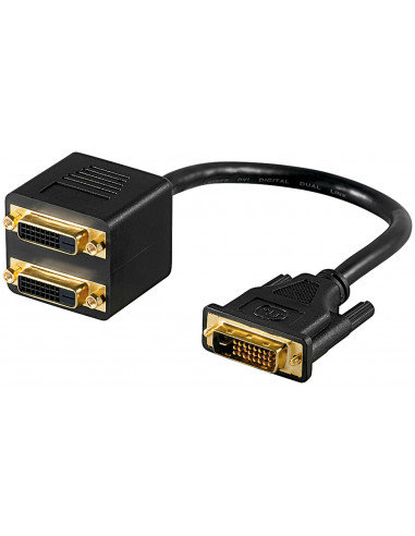 Kabel przejściowy DVI, pozłacany - Długość kabla 0.1 m Goobay