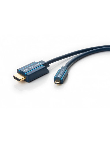 Kabel przejściowy Micro HDMI™ z obsługą Ethernet - Długość kabla 5 m Clicktronic