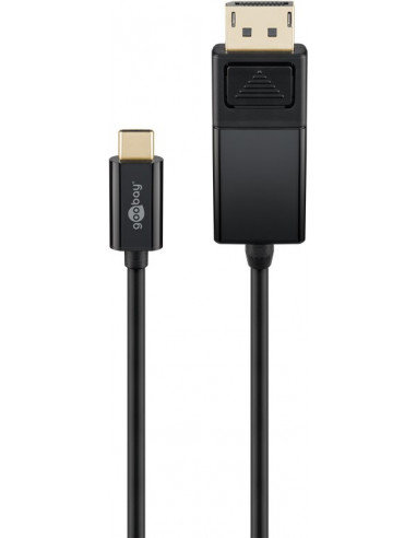 Kabel przejściowy USB-C™ DisplayPort 4k 60 Hz, 1,20 m, czarny - Długość kabla 1.2 m Goobay