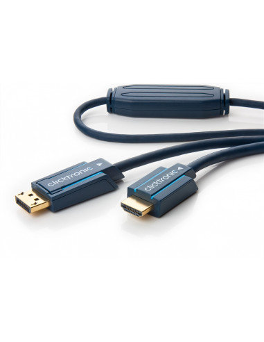 Kabel przewód DisplayPort do HDMI M/M 3D HD HQ złoty 10 m Clicktronic