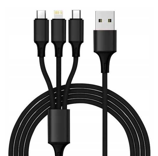 Kabel Przewód Do Ładowania Kabel Usb - Usb Typ C / Microusb / Lightning DXS