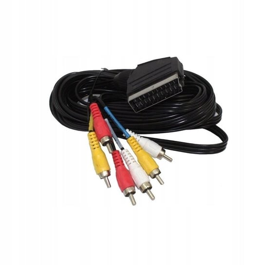 Kabel przewód EURO SCART EUROZŁĄCZE na 6 RCA cinch chinch czincz 2,5m czar GSM-HURT