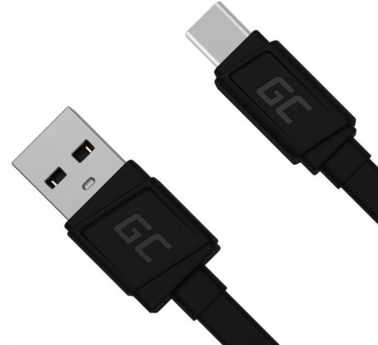 Kabel Przewód GCmatte USB-C Płaski 25 cm z obsługą szybkiego ładowania Green Cell