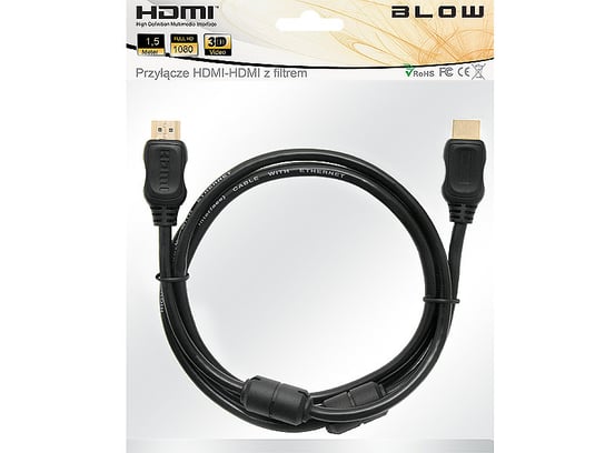 Kabel przewód HDMI BLOW 1.5M 3D FullHD filtry ferrytowe Blow