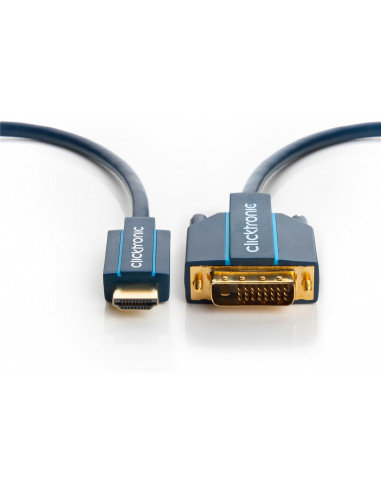 Kabel przewód HDMI-DVI M/M 3D Ultra HD 4K złoty HQ 1 m Clicktronic
