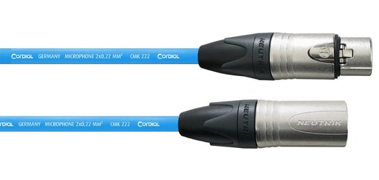 Kabel przewód mikrofonowy XLR 3 m Cordial niebieski Cordial