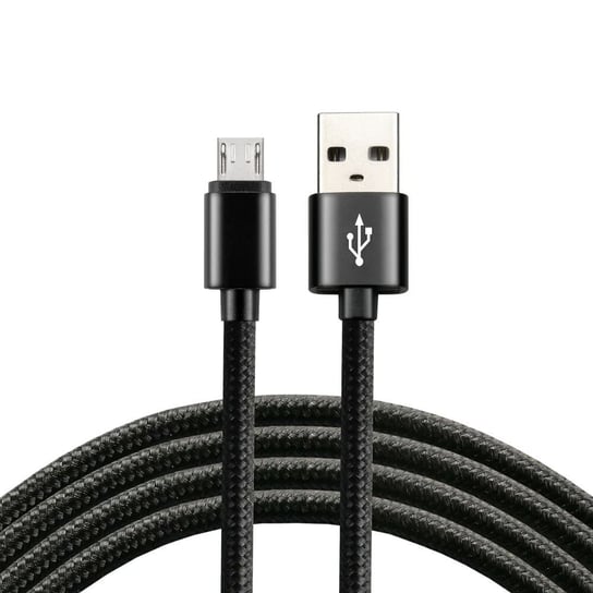 Kabel przewód pleciony USB - micro USB everActive CBB-2MB 200cm z obsługą szybkiego ładowania do 2,4A czarny EverActive