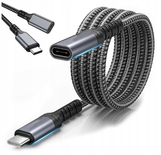 KABEL Przewód Przedłużacz USB-C Żeński Thunderbolt 3 4K 60 Hz 10GB 100W 2M Zenwire