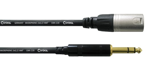 Kabel przewód sygnałowy XLR - Jack 6,3 mm 1,5 m Cordial Cordial
