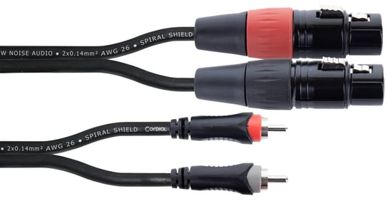 Kabel przewód sygnałowy XLR - RCA 1 m Cordial stereo Cordial