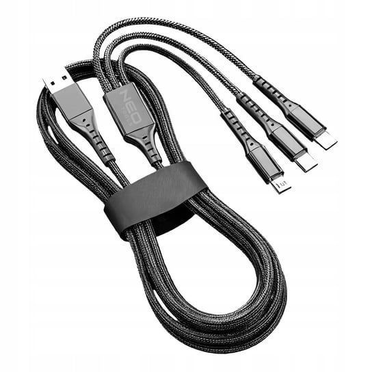 Kabel przewód zestaw kabli 3w1 Lightning USB-C Micro USB 1,2m NEO Tools GD038 Neo Tools