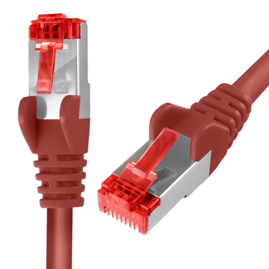 Kabel RJ45 CAT 6 S/FTP AWG27 LSZH czerwony 10m Spacetronik