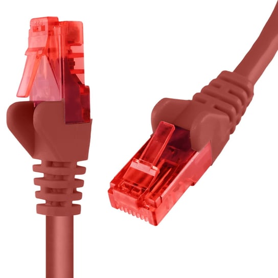 Kabel RJ45 CAT 6 U/UTP AWG24 czerwony 25m Spacetronik