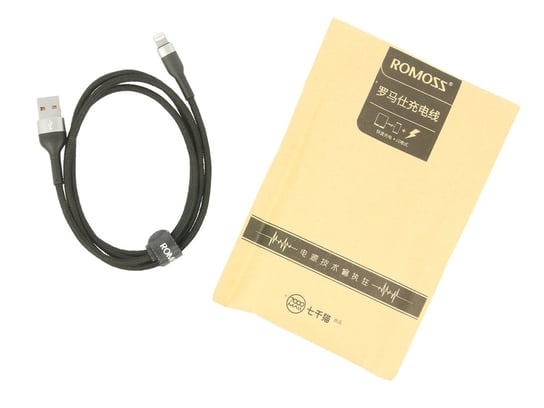 Kabel ROMOSS do Apple iPad, iPhone - lightning (ładowanie, komunikacja) - black Inna marka