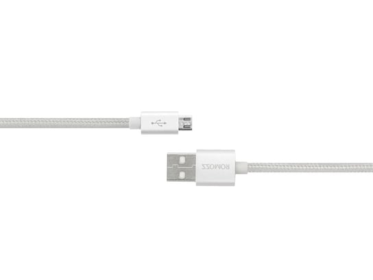 Kabel ROMOSS micro USB (ładowanie, komunikacja) - silver / srebrny Inna marka