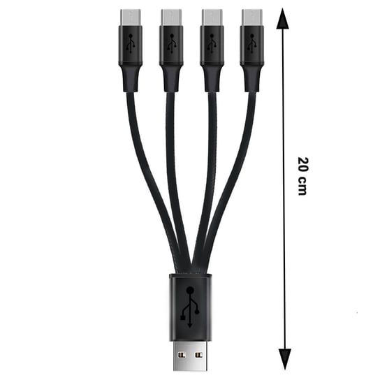 Kabel Rozdzielacz USB typu A na 4 x Micro USB do max. 2,1A Keeppower