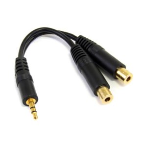 Kabel rozgałęźny do głośników PC Startech 6 Y — 1 x 3,5 mm męski na 2 x 3,5 mm żeński Phono Konik