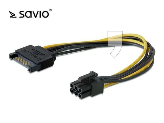 Kabel SATA 15 PIN M - PCI Express 6 PIN M ELMAK Savio Ak-20 Elmak