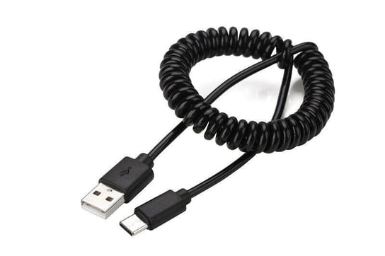 Kabel spiralny USB 2.0 - typ C (AM/CM) 0.6m (czarny) Gembird
