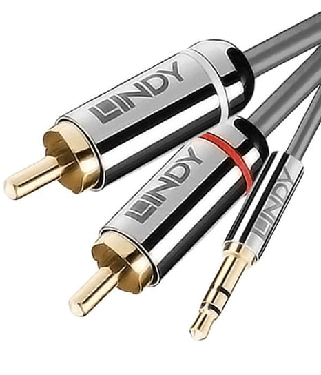 Kabel stereo LINDY mini Jack 3.5 mm - 2x RCA Cromo Line 35332, 0.5 m Lindy